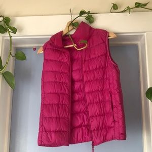 Uniqlo pink puffer vest
